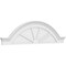 Ekena Millwork Segment Arch W/ Flankers 4 Spoke Architectural Grade PVC Pediment, 74"W x 19-1/2"H x 2-1/2"P PEDPS074X195SGF04 - alternate 1